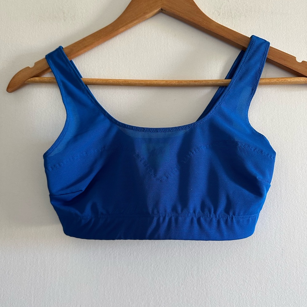 NWOT YITTY Fabletics Blue Mesh Me Smoothing Midi Bralette size XS - Picture 8 of 11
